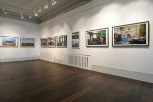 View of Dunoon Burgh Hall John Maher Exhibition from entrance hallway